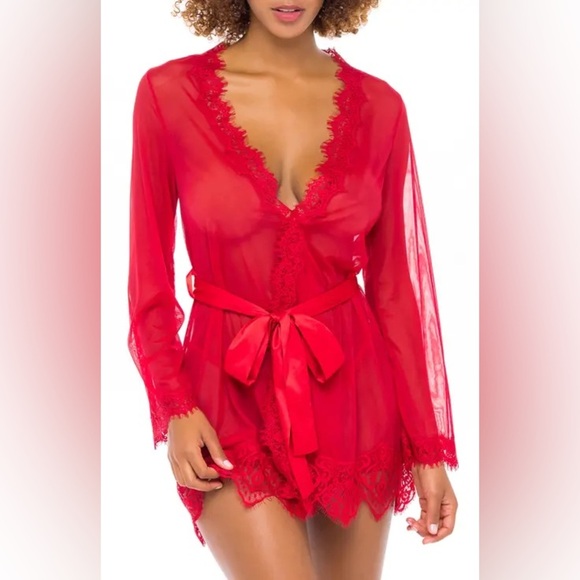 AVID LOVE | Elegant Red Lace Women’s Robe - Picture 1 of 11